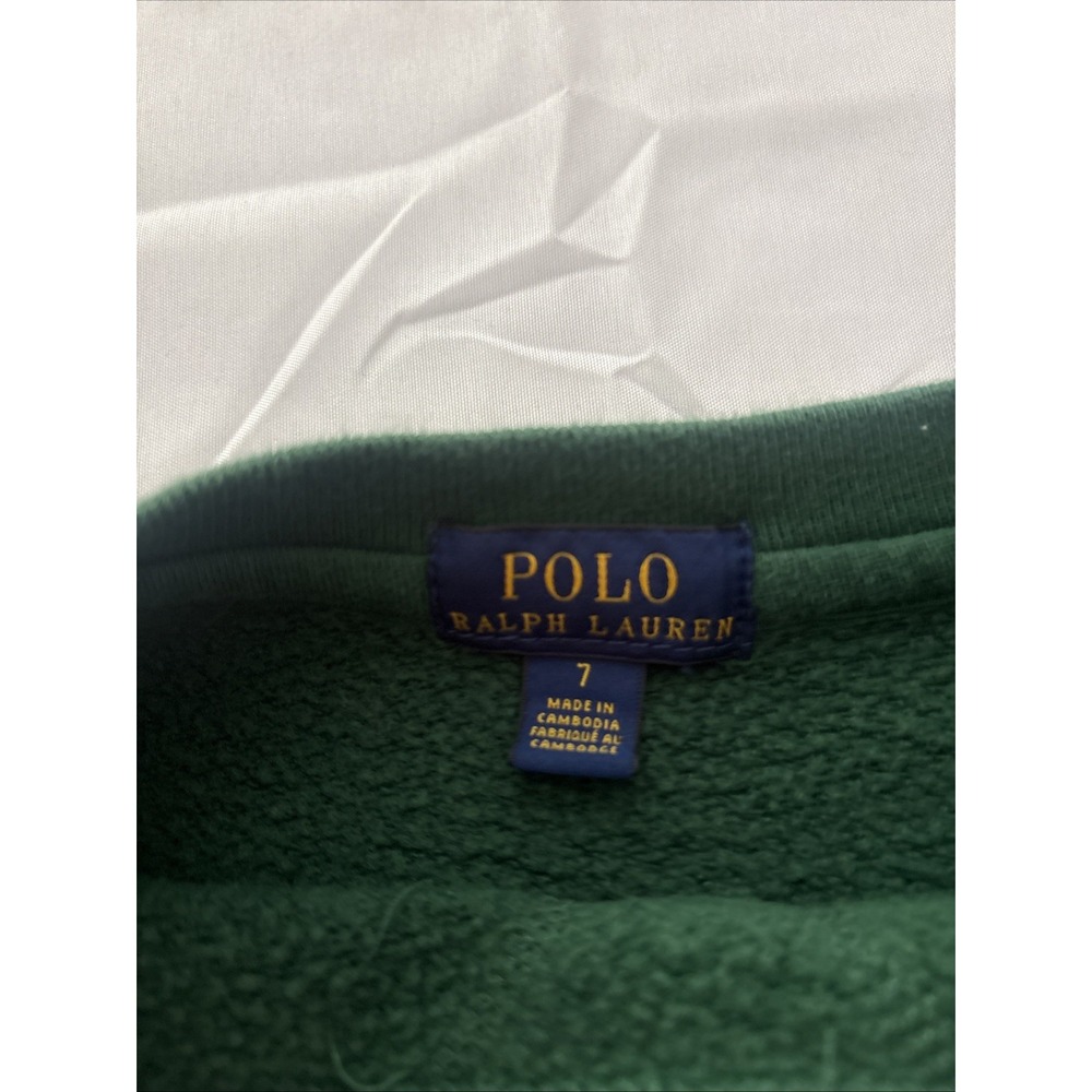 Polo Ralph Lauren Boys Dark Green Graphic Pullover Sweatshirt Size 7 - Picture 4 of 10